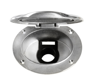 Osculati Elissa Stainless Steel Boat Shower 118x97 mm with Tiger Shower Head with White Nylon Hose 2,5 meter - 15.303.60