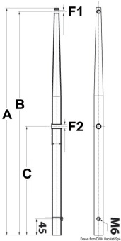 Osculati 41.177.01 - Stanchion AISI 316 610 mm