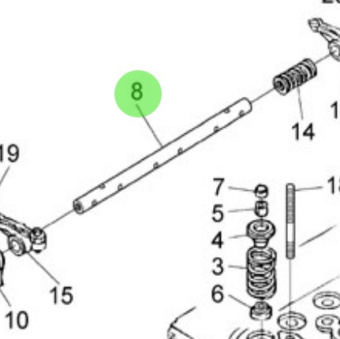 Nanni Diesel 970313406 - Rocker Arm Shaft for N3.30 Engines