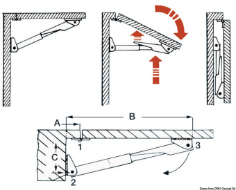 Osculati 48.452.50 - Arm for Rakego foldable arm 120 kg 28/50 mm