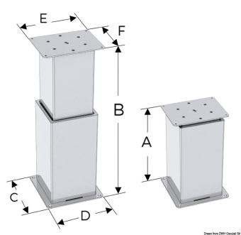 Osculati 48.740.24 - SQUARE Electrical Pedestal 2-/3-Stage 24V 12mm/sec