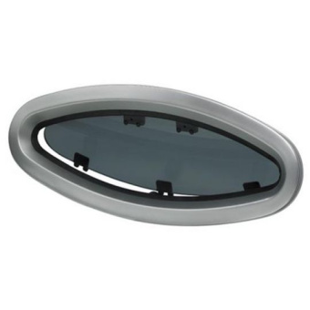 Vetus PX47P - Aluminum Porthole, Powder Painted, Black, Type PX47, Class A3, with Mosquito Net