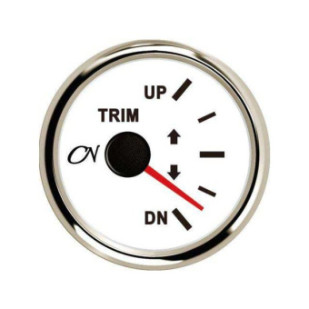 Trim Gauge - White Dial, Chromium Bezel, 0 - 190 Ohm, Up/Down