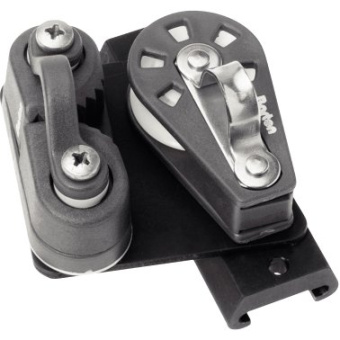 Barton 26110 – End Fitting with Sheave & Cleat (Pair) for 24mm I Track, Ball Bearing Sheave, K Cam Cleat
