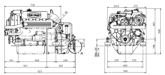 Solé Marine Diesel Engine Mini 44 With Technodrive Gear Box TM345, R=2.00:1