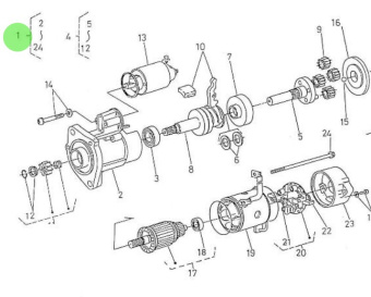 Nanni Diesel 970310966 - Starter Motor Assembly for 4.330TDI and 4.340TDI Engines