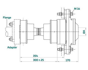 Aquadrive CVB32.30 – Moduline B30 Anti-Vibration CV Shaft System