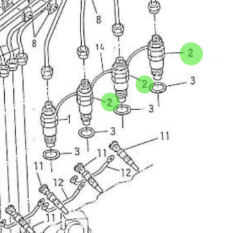 Nanni Diesel 970152108 - Complete Fuel Injector for 4.110HE and 4.190HE Engines