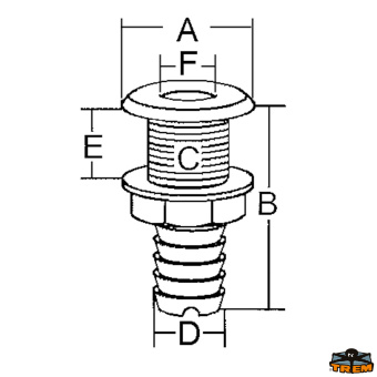 Trem N0148132 - Sea Discharge With Hose Nozzle Model AISI 316