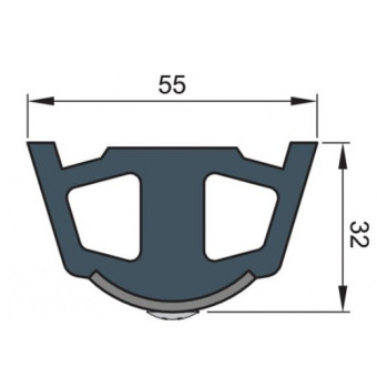 Vetus TRAP5SWL - Vinyl Rubbing Strake, White, TRAP5S 55 x 34 mm, excl. Inlay, Coil of 30 meter
