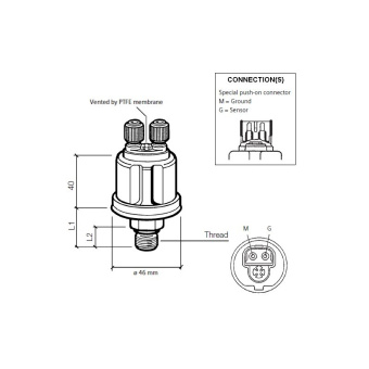 VDO 360-081-051-013C - Pressure Sender 7Bar (Insul/Ret)1/8-27NPTF