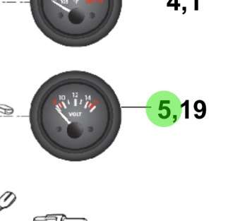 Bukh 00113-5S106 - Battery Voltage Gauge for R210J and S270J Engines