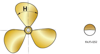 Vetus P3B17X17R - 3-bladed Propeller P3B, 17" x 17", right-handed