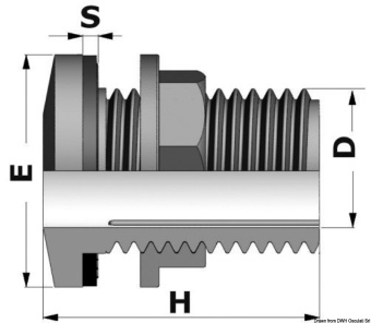 Osculati 52.197.03 - Hose Connector With Nut 1"