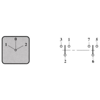  Rotary Switch 10A - 2 Poles 1-0-2