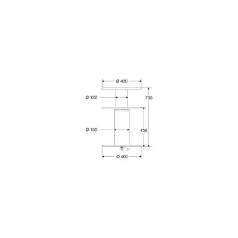 Barka Table Leg, 12V, 1 Stage, Surface-Mounted 465-715mm
