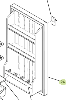 Isotherm SGC00200AA - Inox Refrigerator Door for Cruise CR200 Refrigerator/Freezer