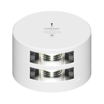 Lopolight 301-005ST-WH-UL - Navigation Light 2NM 135° White, Stern, Double, White Coated, UL
