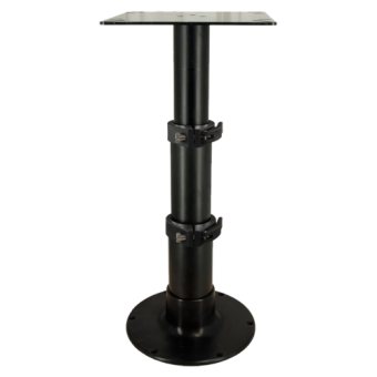 Allpa Aluminum Table Leg Tristar Black m. 3-stage Gas Pressure Adjustment, H=335-714mm With Flat Base