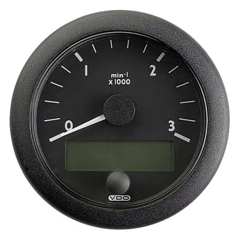 VDO A2C59500889 - EasyLink Master Tachometer 3000RPM Classic Instrument 85mm Black