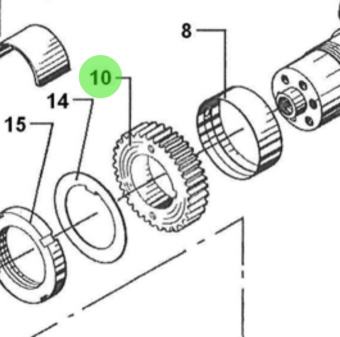 Bukh 000D8836 - Front Gearwheel for DV24RME, DV29RME, and DV32 Engines