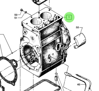 Bukh 032D0216 - Crankcase Complete With Cylinder Lining and Rear Main Bearing Liner for DV24RME, DV29RME and DV32 Engines