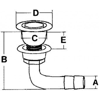 CAN-SB 90° Oval Chrome Vent 17-19 mm
