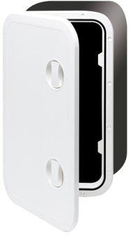 Allpa Plastic Hatch, 357x606x320mm, 2x Handle, 180°, White (Cover And Hinge Removable)