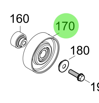 Steyr 2205695-1 - Idler Pulley Assembly for DM80 Steyr Engines
