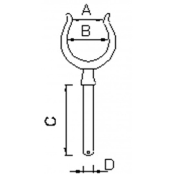 Chromed Brass Rowlock With Blind Socket