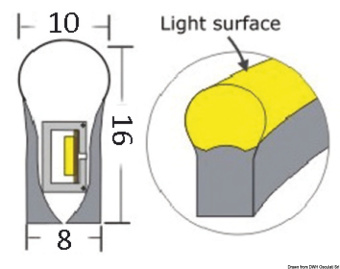 Osculati 13.701.12 - Neon Light Flexible LED Strip 12V Warm White 10W