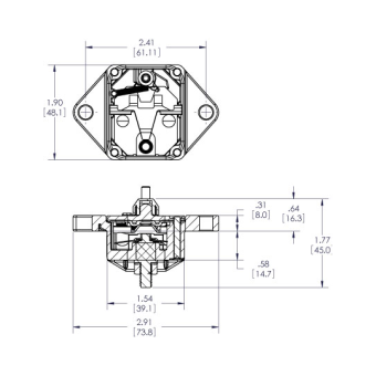 Blue Sea Circuit Breakers Flush Mount 50 Amp