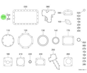 Bukh 1G464-9936-4 - Lower Gasket Kit for EPA48 Engines