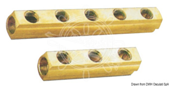 Osculati Brass Linear Distribution Manifold, 50 mm Centre Distance