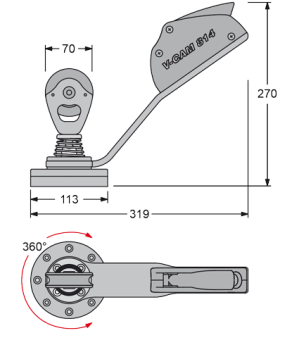 Antal 522.160 - Aluminum Swivelling Block (Ø70mm) With Stopper