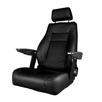 Helmsman's Seat Mahler Leather/Vinyl Black Without Base