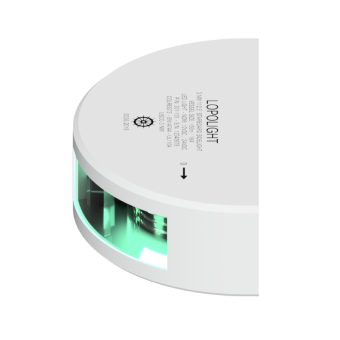 Lopolight 301-101-WH - Navigation Light 3NM 112,5° Green, Starboard, White Ceramic Coated