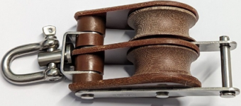 Barton T02231 – Tuphblox Double Swivel Block with Becket 35mm, Plain Bearing, 2x Ø35mm Sheaves, Max Rope 12mm