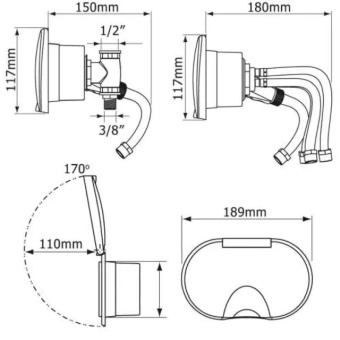 Nuova Rade 54606 - Case with Chrome Housing Shower, Mixer Tap, 3m Hose, w/Lid, Chrome