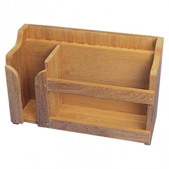 Teak Cutlery Plate Cup Rack 40x14x25 cm