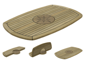 Teak Dual Foldable Boat Table Top Wing Plain TC642 61x94 cm