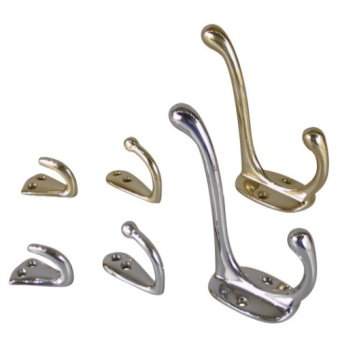 Delite 1982 - Polished Brass Hooks Incl. Screws, Single, 28mm Out (10 pcs)