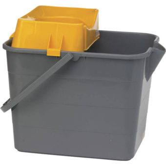 Vikan Mop Bucket 15L, Grey + Vikan Wring Basket, Yellow
