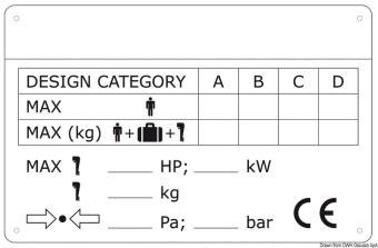 Osculati 54.411.00 - CE Boat Identification Plate Out-Innerboard Engine