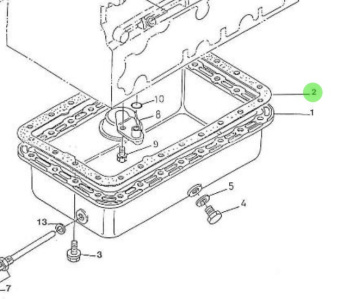 Nanni Diesel 970302711 - Oil Pan Gasket for 4.150HE Engines