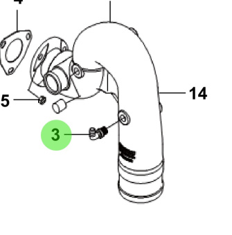 Bukh 00104-5S104 - 90-Degree Hose Nipple for S270J Exhaust Elbow and Pipe