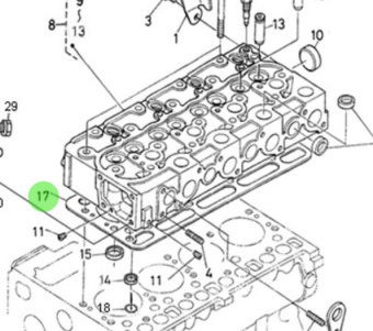 Nanni Diesel 970307299 - Cylinder Head Gasket for 4.200HE, 4.220HE and N4.50 Engines