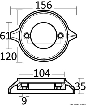 Volvo Penta 875815 AQ200/290 Zinc Collar Leg Anode - Osculati 43.528.00