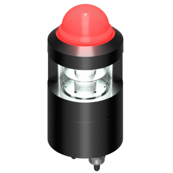 Lopolight 300-138+301-411-B - Navigation Light 6NM 225° White, Double + 3NM 360° Red Obstruction, Black