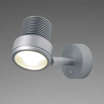 Prebit 20001007/USB - LED Surface-mounted Luminaire R2 with USB, Matt Chrome, Warm White, 10-30V DC, Max. 6W, 25°, With Integrated Dimmer